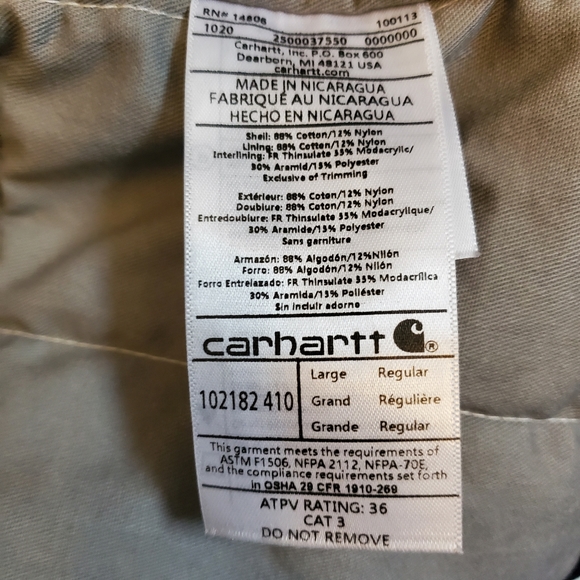 Carhartt Flame-Resistant Full Swing Quick Duck Coat for Men - Dark Navy - L - Picture 14 of 16